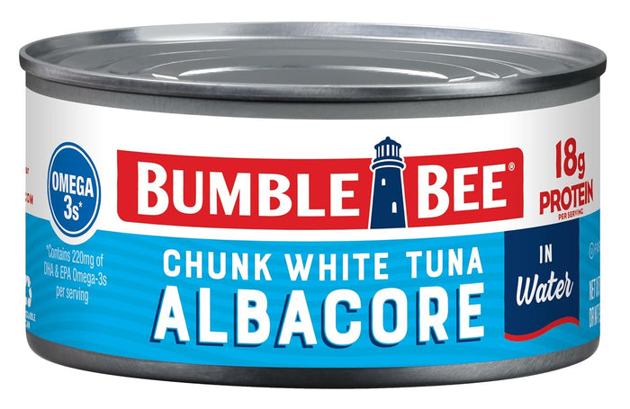 Bumble Bee Chunk White Albacore Tuna in Water, 5 oz Can (Pack of 4) - Wild Caught Tuna - 23g Protein per Serving, High in Omega-3s - Non-GMO Project Verified, Gluten Free, Kosher
