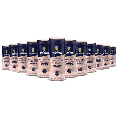 Morton All-Natural Coarse Himalayan Pink Salt, 17.6 Ounce (Pack of 12)