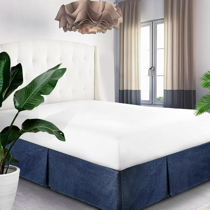 ELEGANT LIFE HOME Denim Dark Blue Duvet Cover 100% Cotton Washed Soft Bedding with Button Closure Corner Ties (1pc, Queen Size 90'' x 96'')