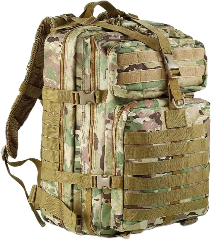 aiGear Tactical Backpack for Men, 25L Military Backpack, 3-Day Bug Out Bag for Camping Hiking Hunting with Molle System Army Daypack (25L Camo)