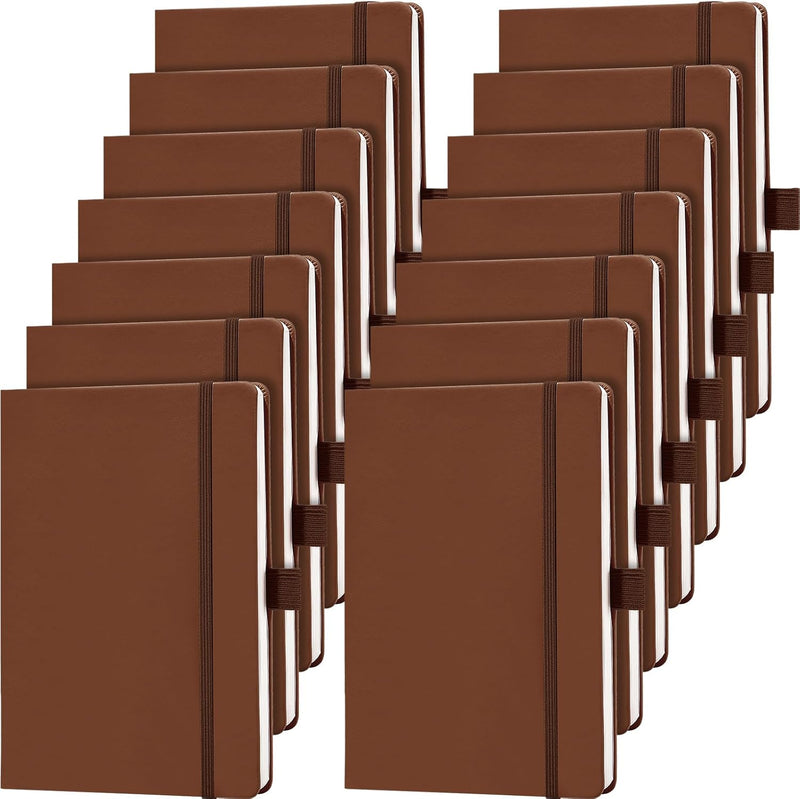 Laumoi 14 Pack Lined Journal Notebooks 5.5 x 8.2 Inch A5 Hardcover Notebook College Ruled Notepad with Pen Holder PU Leather Ruled Lined Journals for School Business Work Writing(Earth Tone)