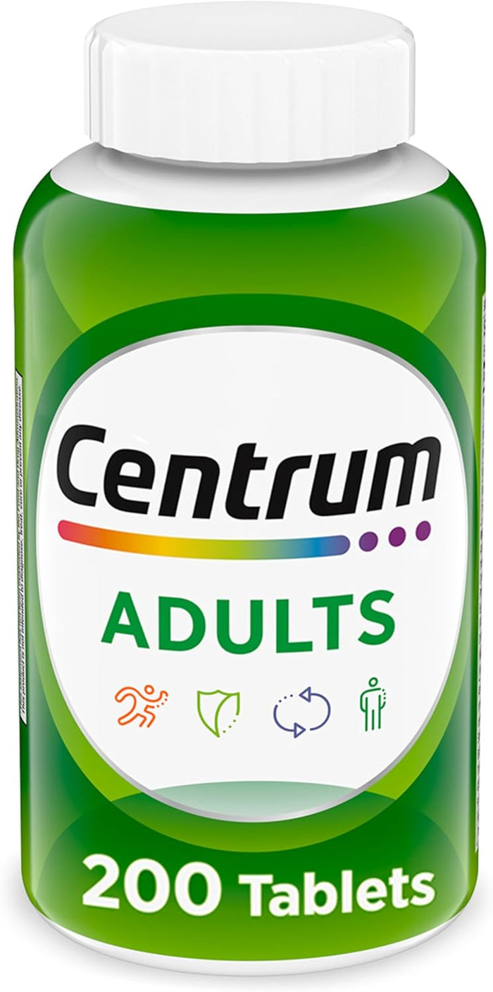 Centrum Adult Multivitamin/Multimineral Supplement with Antioxidants, Zinc, Vitamin D3 and B Vitamins, Gluten Free, Non-GMO Ingredients - 200 Count