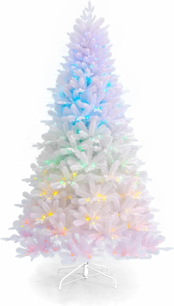 7.5 Foot Arctic Starburst Pine Pre-lit Artificial Tree (56" Diameter) with App-Based Lighting Controls, Storage Bag Included