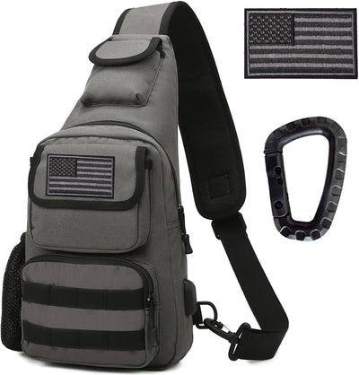 Tactical Shoulder Bag - 1000D Molle Military Backpack Outdoor Daypack Chest Pack (Darkgray)