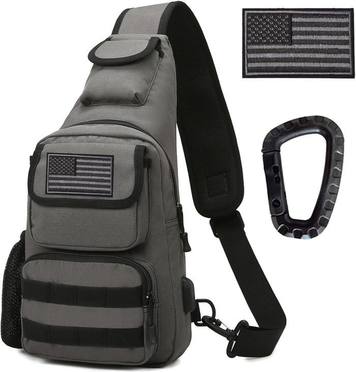 Tactical Shoulder Bag - 1000D Molle Military Backpack Outdoor Daypack Chest Pack (Darkgray)