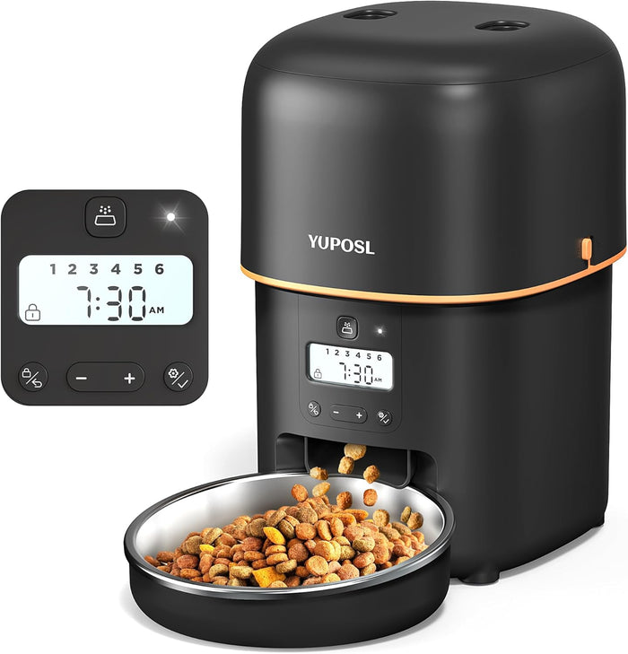 Automatic Cat Feeders - 2L Cat Food Dispenser Easy to Use, Timed Automatic Pet Feeder with Over 180-day Battery Life, 1-6 Meals Dry Food Programmable Portion Control Also for Dogs
