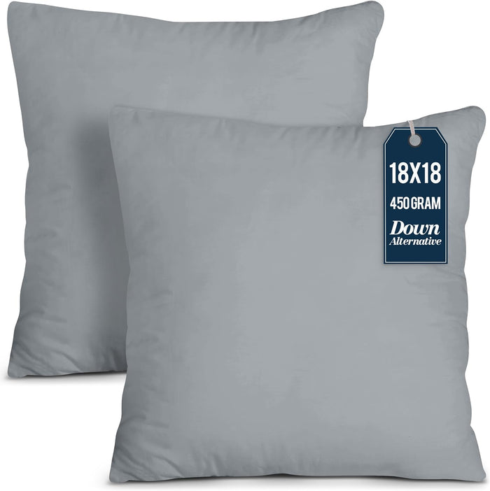 Utopia Bedding Throw Pillows Insert (Pack of 2, White) - 18 x 18 Inches Bed and Couch Pillows - Indoor Decorative Pillow
