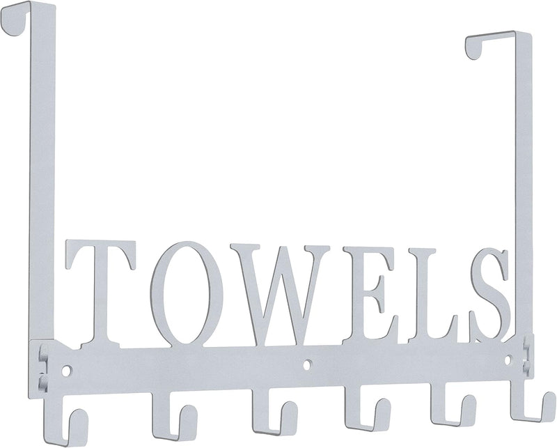 Over The Door Hooks - Towel Holder for Bathroom, Bedroom, Kitchen & Pool - Sandblasted Black Metal Wall Mount