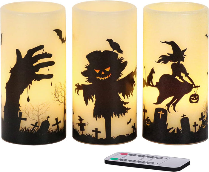 Eldnacele Flickering LED Candles Set of 3