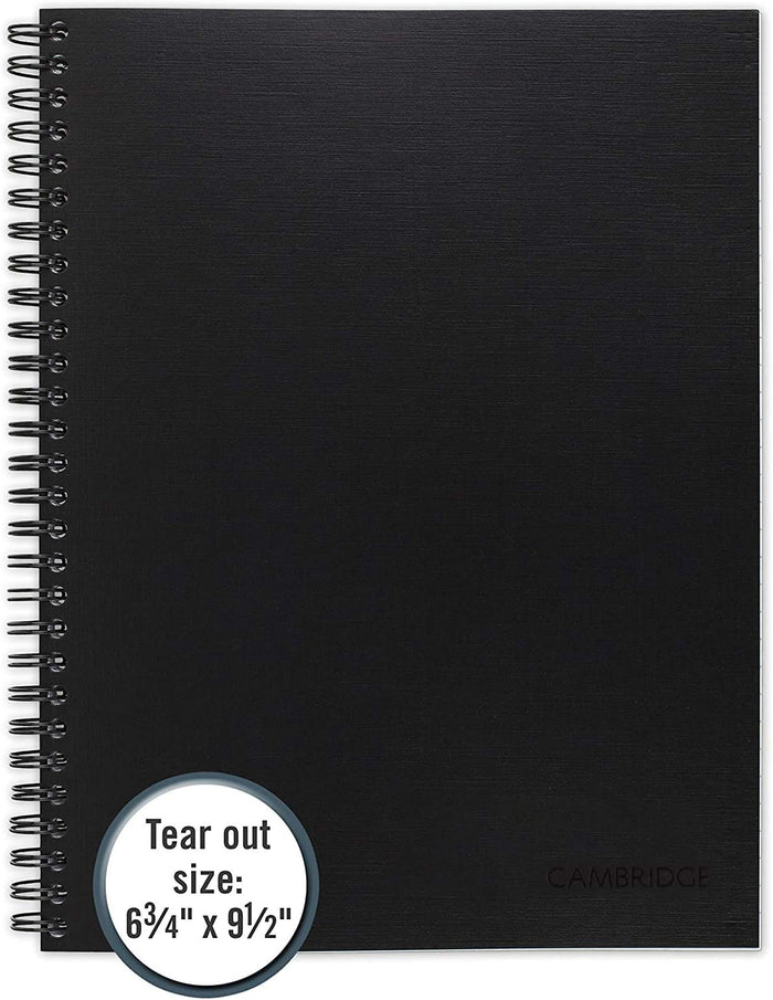 Cambridge Business Notebook, Legal Ruled, 6-1/2" x 9-1/2", Wirebound, Black, 2 Pack (73599)