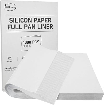 1000 Pcs, 16-3/8" x 24-3/8" Non-Stick Precut Parchment Paper Baking Sheets Full Pan liner for Bake (White)