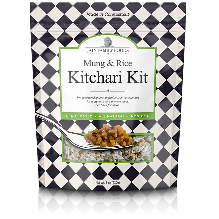 Jain Family Foods Bengali Kitchari Kit | Authentic Indian Meal Kit with Spiced Yellow Lentils | Plant Based, Gluten-Free, High Fiber | Easy One Pot Dinner, Instant Pot Friendly | Serves 2