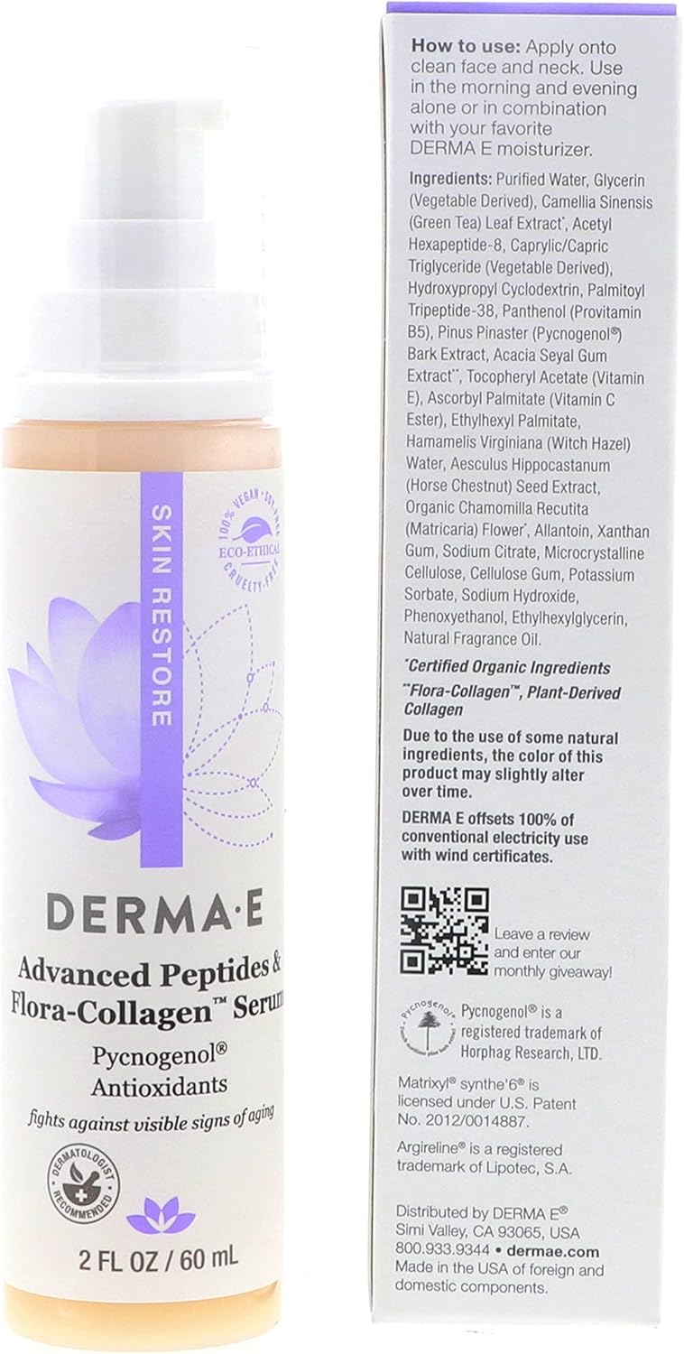 Derma E Advanced Peptide and Collagen Serum, 2.0 ounces. Pack of 2