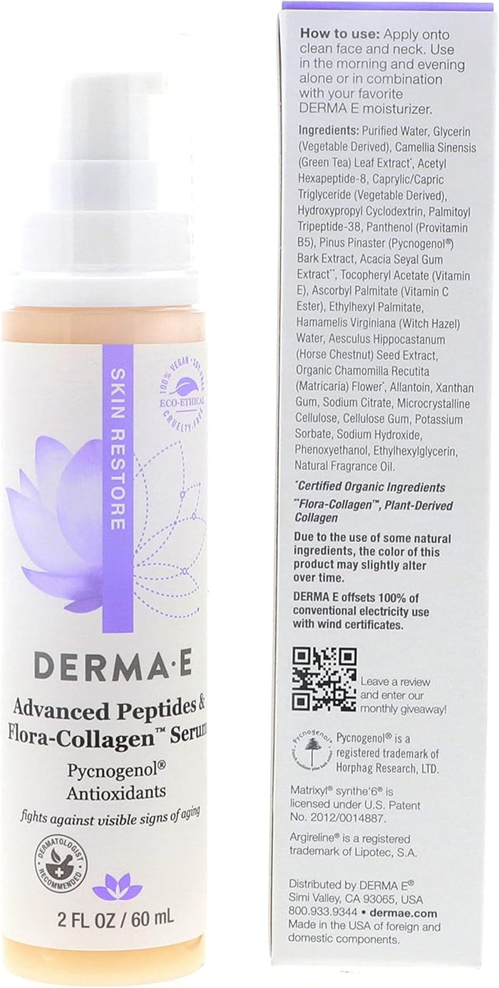 Derma E Advanced Peptide and Collagen Serum, 2.0 ounces. Pack of 2