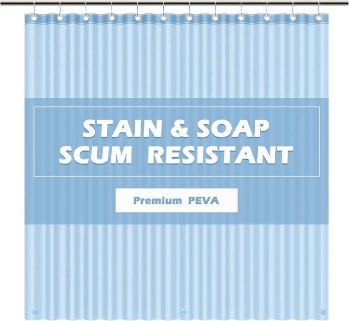 EHZNZIE Clear Shower Curtain Liner Light Weight PEVA, Shower Liner 72x72 Inches, Waterproof, No Chemical Smell with 12 Rust Proof Metal Grommets Holes for Bathroom Shower Curtain