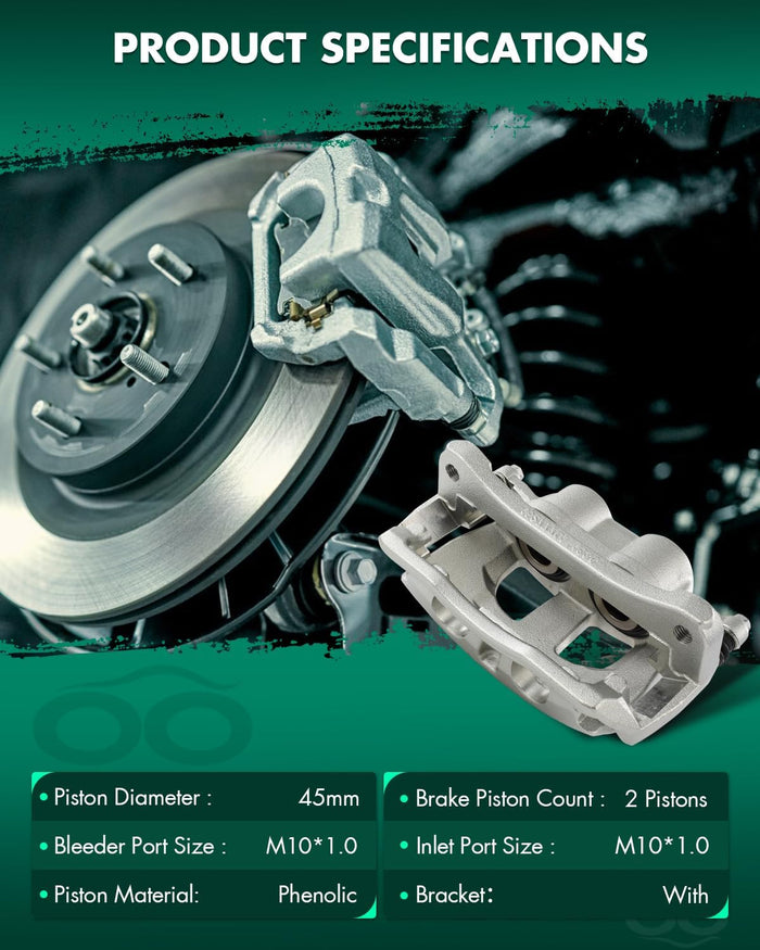 SCITOO 18B5175 18B5174 Rear Left & Right Disc Brake Calipers Assembly w/Bracket For Dodge For Ram 2500 2009-2010,For Dodge For Ram 3500 2009-2010,For Ram For 2500 2011-2018,For Ram For 3500 2011-2018