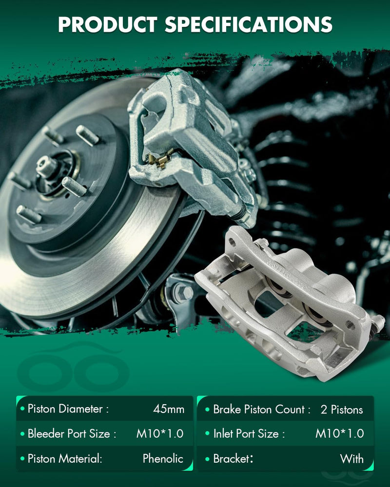 SCITOO 18B5175 18B5174 Rear Left & Right Disc Brake Calipers Assembly w/Bracket For Dodge For Ram 2500 2009-2010,For Dodge For Ram 3500 2009-2010,For Ram For 2500 2011-2018,For Ram For 3500 2011-2018