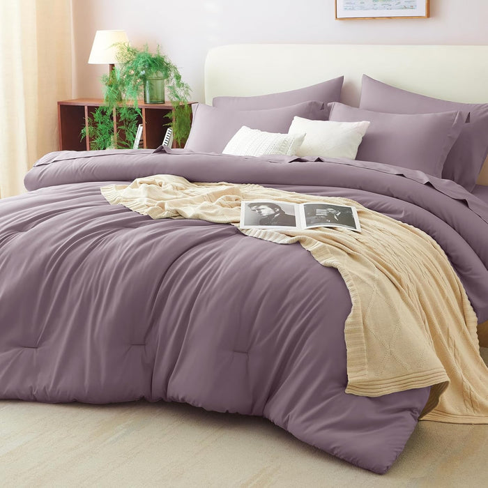 CozyLux Full Comforter Set Emerald Green, 7 Pieces Bed in a Bag Bedding Comforter Set with Sheets, All Season Boho 7PC Bed Sets with Comforter, Fitted Sheets, Flat Sheets, Pillow Shams and Pillowcases