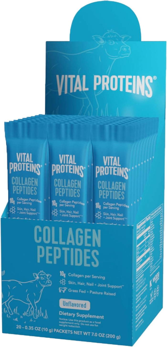 Vital Proteins Collagen Peptides Powder - Grass Fed Collagen Peptides for Hair, Nail, Skin, Bone & Joint Health, Unflavored, 27 Servings