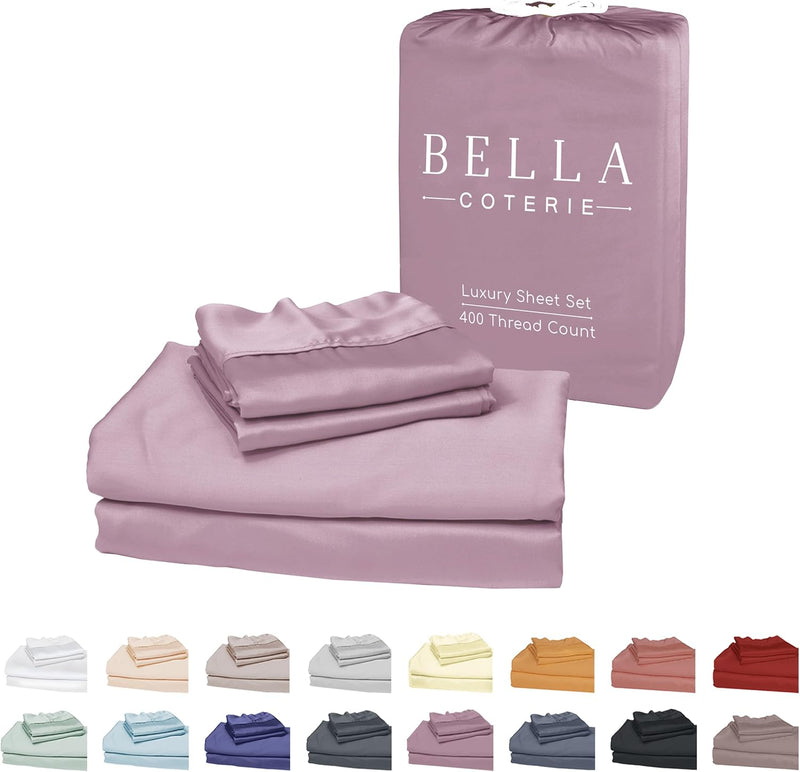 Bella Coterie Luxury Bamboo Viscose Split King Size Sheet Set | 2 Fitted Sheets for Sleep Number & Adjustable Beds | 100% Organically Grown | Cooling & Ultra Soft | 18” Deep Pocket [Grey Mist]
