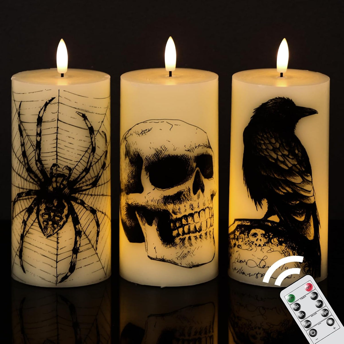 Eldnacele Flickering LED Candles Set of 3