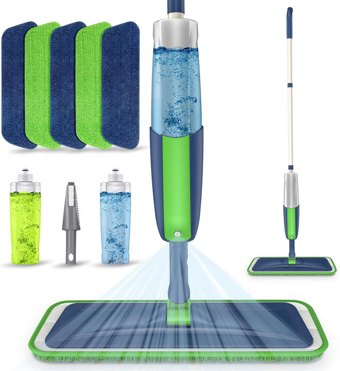 Spray Wet Mops for Hardwood Floors- MEXERRIS Microfiber Dust Dry Mop with 3 Microfiber Washable Pads Hard Wood Floor Mop with Sprayer Commercial Home Use for Wood Floor Laminate Ceramic Tiles