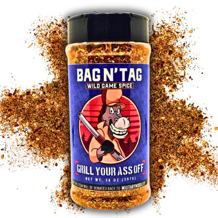 Grill Your As* Off Standard Issue Salt & Pepper – 11.5oz Gourmet Blend for Meat, Poultry, Seafood, Pasta & Veggies – Ideal for Marinating & Cooking – USA Made & Veteran Owned