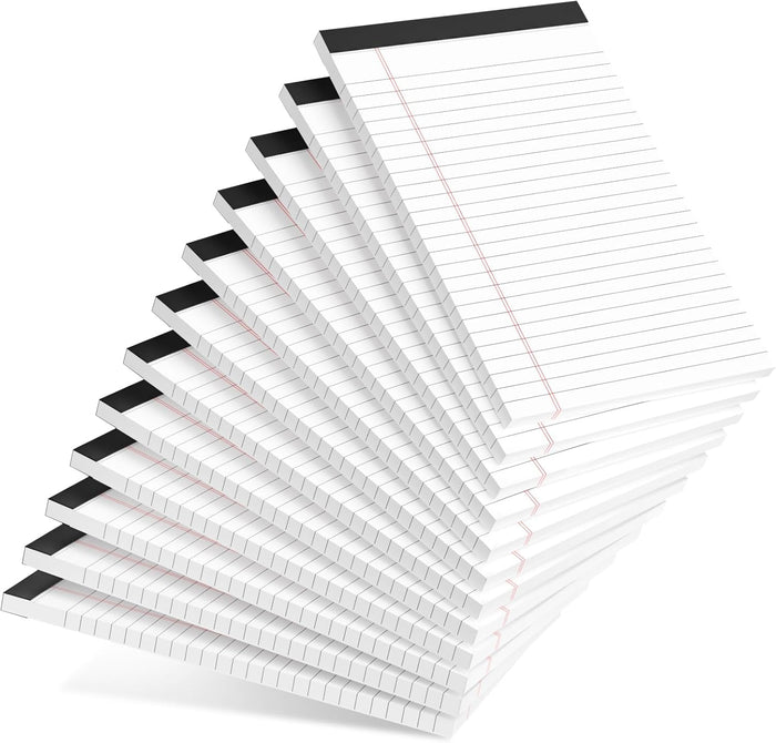 5pcs Small Note Pads 5x8 Notebook College Ruled Legal Pads Color Notepads 5 Pack Study Back Writing Pads 5 x 8 Perforated Narrow Ruled Pads of Paper for School & Office Supplies 30 Sheets/Pack