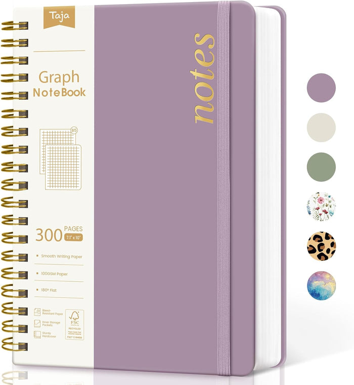 Lined Spiral Notebook Journal for Work, 300 Pages Thick B5 (7.1"x10") College Ruled Journal for Women & Writing, Hardcover Notebook for Note Taking, Perfect for Office Home School Supplies, Green