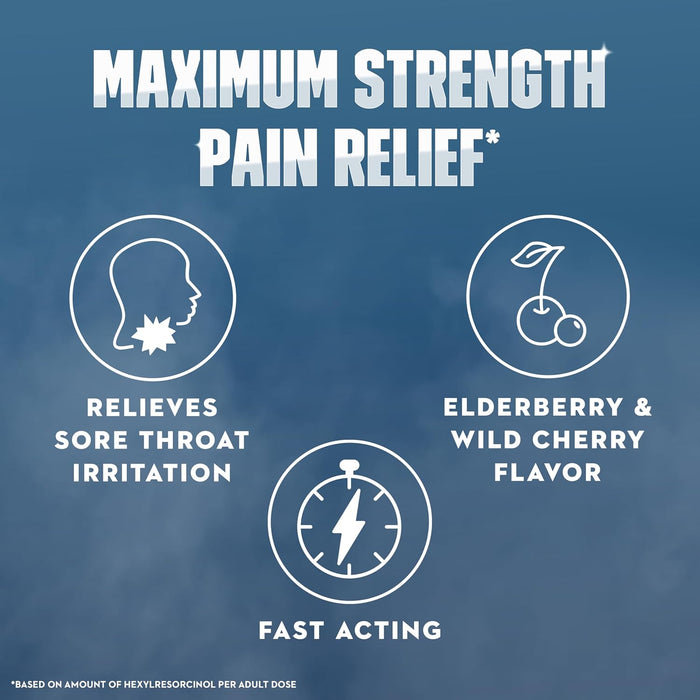 Mucinex Instasoothe Sore Throat Relief, Sore Throat Lozenges, Sore Throat Medicine with Hexylresorcinol, Cough Drops Alternative, 40 Elderberry & Wild Cherry Medicated Numbing Throat Drops