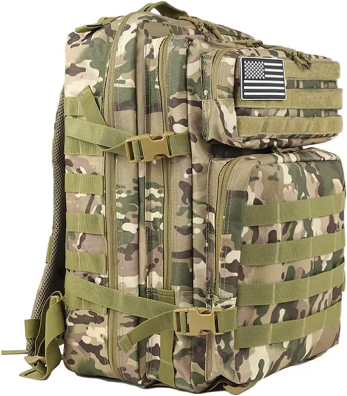 45L Military Tactical Backpack for Men & Women Bug Out Bag Assault pack Molle Daypack Hiking Trekking Rucksack(45L purple)