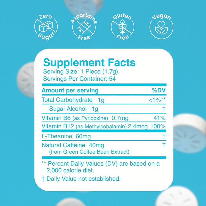 NeuroGum Energy & Focus Gum (54 Count-6 Pack, Spearmint) | 40mg Natural Caffeine + L-Theanine + Vitamin B12 & B6 + Xylitol | Sugar Free Nootropic Cognitive Brain Performance Supplement