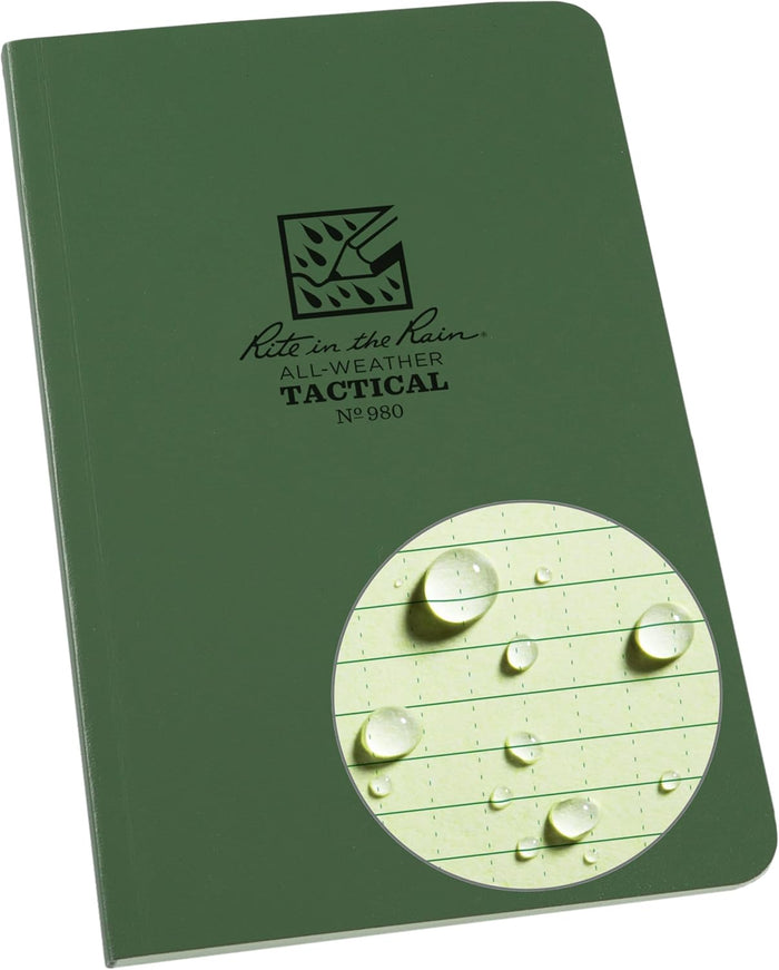 Rite in the Rain Weatherproof Leader Book, 4.625” x 7”, Tactical Tan Soft Cover, Universal Pattern with Army Reference Material (No. 980T)