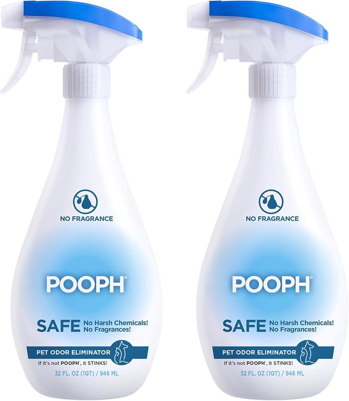 POOPH® Pet Odor Eliminator – 32 fl oz Bottle – Organic, NO Fragrances, NO Harsh Chemicals – Fast, Safe and Effective, Works On-Contact! For Home, Auto, Upholstery, Furniture – Safe for Pets & People