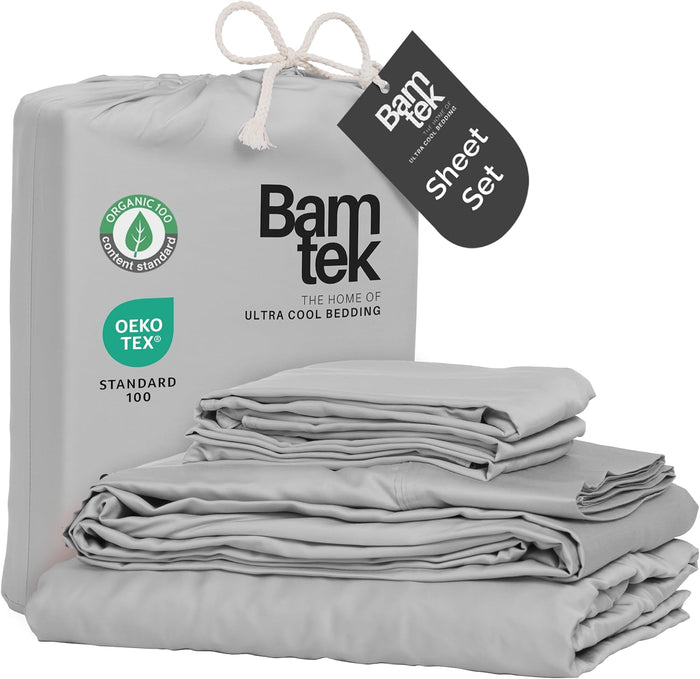 100% Viscose from Bamboo Sheets Queen Size, Super Soft Bedding Set, 4PC Cooling Sheets for Hot Sleepers, Vegan Silk Moisture Wicking, Organically Grown Bedsheet, Sage - 60" x 80"