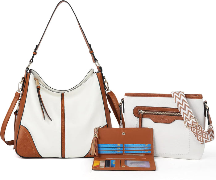 TANTOMI Purses for Women 3PCS, PU Leather Crossbody Bags Set Shoulder Handbags Purse with Wallet for Tote Hobo Bag