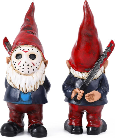 Horror Decor Halloween Decorations Indoor Garden Gnome Garden Statue Home Décor (red)