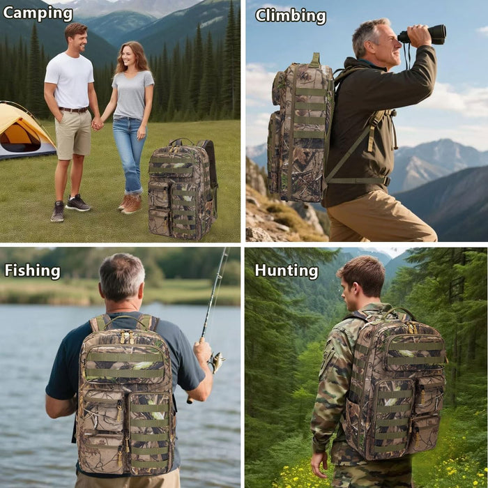 Tactical Camo Backpack for Men Women Waterproof Durable MOLLE Backpack Camping Hunting Emergency Preparedness