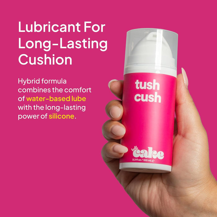 Hello Cake Tush Cush, Silicone and Water-Based Personal Lubricant, Hybrid Lube for Men, Women, and Couples, 1.7 fl oz