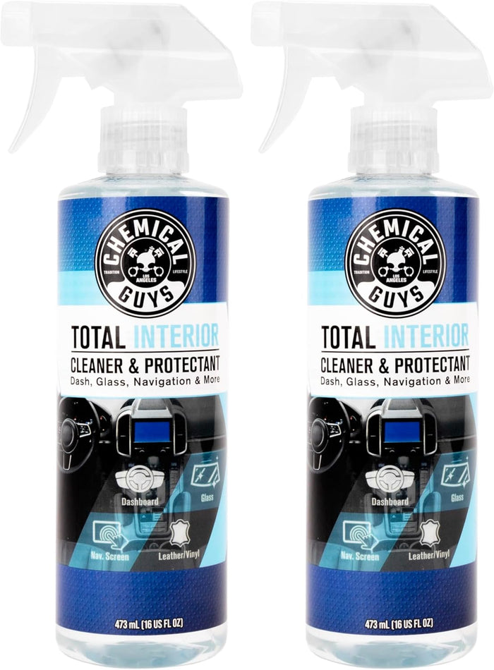 Chemical Guys Total Interior Cleaner & Protectant Interior Cleaner, Cleans & Protects Leather, Vinyl, Plastic, Rubber, Glass with a Streak-Free Finish — Cars, Trucks, SUVs, RVs, 16 oz