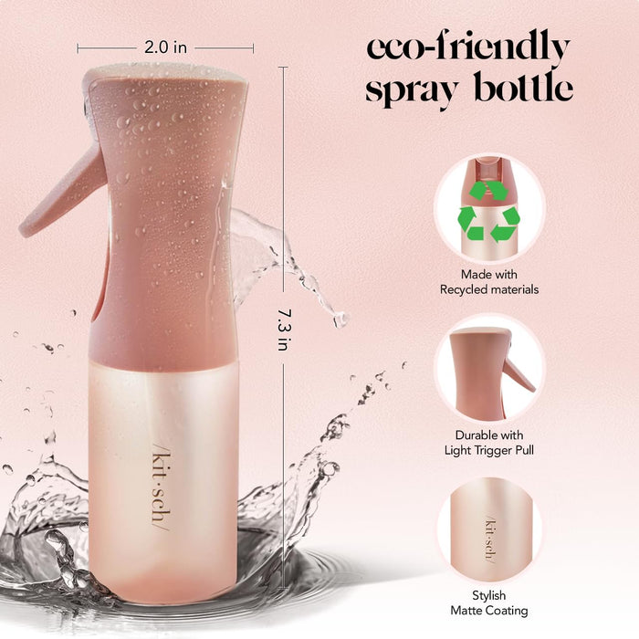Kitsch Continuous Spray Bottle for Hair – Fine Mist Water Mister & Water Spray Bottle – Recycled Hair Spray Bottle – Spray Bottles for Cleaning, Styling, Plants & More – Terracotta, 150ml