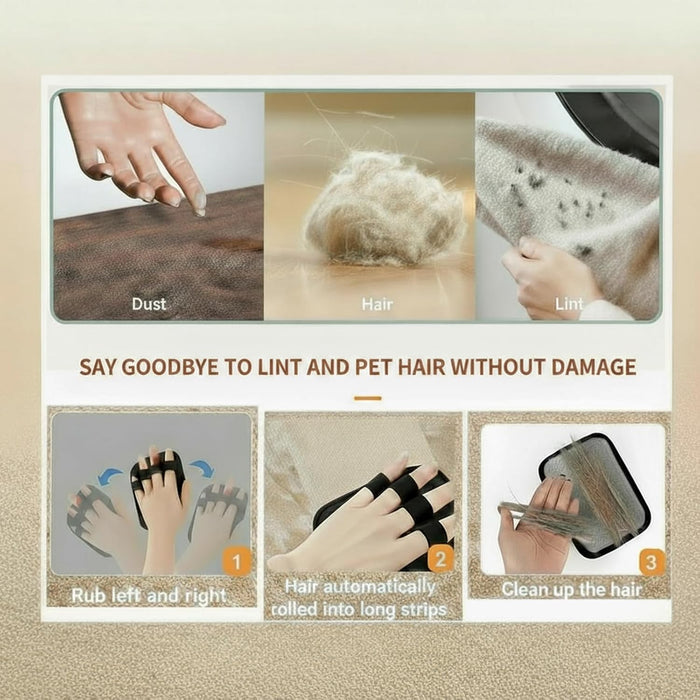 Pet Hair Removal Glove, Reusable Pet Hair Removal Tool Snug 4-Finger Fit Breathable – Magic Grooming Brush for Cats & Dogs, Electrostatic Pet Hair Remover for Laundry, Carpet, Couch & Curtain
