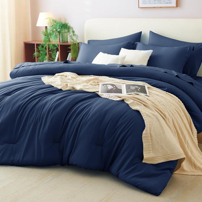 CozyLux Full Comforter Set Emerald Green, 7 Pieces Bed in a Bag Bedding Comforter Set with Sheets, All Season Boho 7PC Bed Sets with Comforter, Fitted Sheets, Flat Sheets, Pillow Shams and Pillowcases