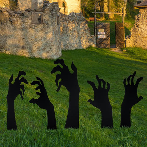 Anditoy 5 Pack Halloween Black Hands Yard Signs with Stakes Scary Silhouette Halloween Decorations for Outdoor Yard Lawn Garden Decor
