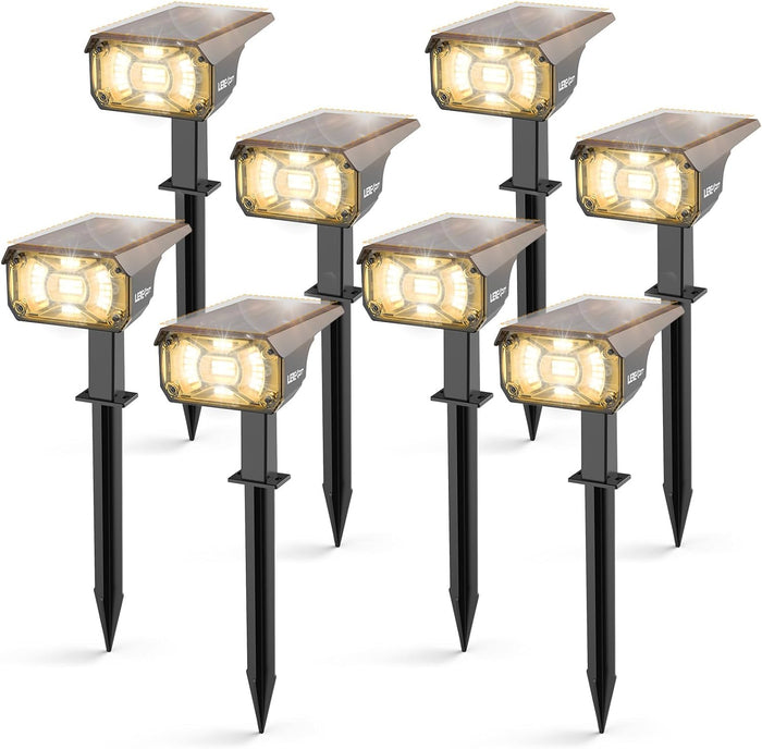 Solar Spotlights Outdoor Color Changing RGB Landscape Path Lights Multicoloured Spotlights 2 Pack