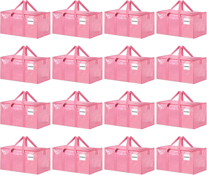8 Pack Extra Large Heavy Duty Moving Bags, Clear Storage Bins with Lids, Reinforced Handles & Heavy-Duty Zippers Moving Boxes Storage Bags Totes for Clothes Packing, Dorms, College Supplies, Clear