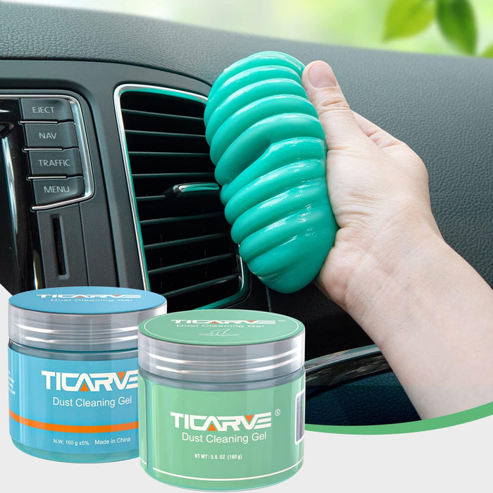 TICARVE 2Pack Cleaning Gel for Car Cleaning Putty Car Slime for Cleaning Car Detailing Putty Detail Tools Car Interior Cleaner Automotive Car Cleaning Kits Keyboard Cleaner Blue Purple (320g/11.2oz)