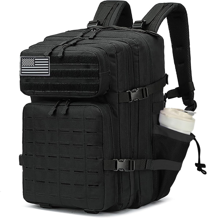 Sparklekle Military Tactical Backpack 45L 3 Day Assault Pack Waterproof Molle Hiking Rucksack for Men&Women (Red)
