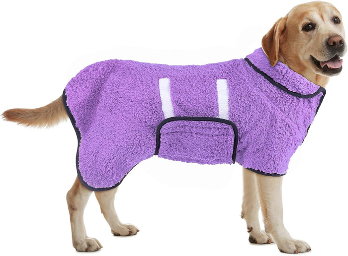 Bienbee Dog Bathrobe, Quick Drying Super Absorbent Dog Robes for After Bath, Warm Keeping Dogs Towel, Dogs Bath Supplies, Dark Blue XL