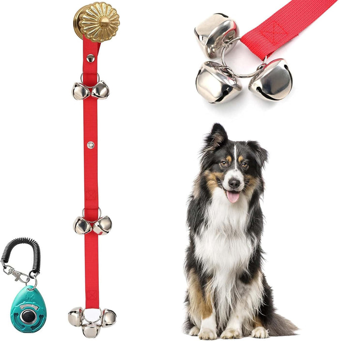 Upgraded Puppy Bells Dog Doorbells for Door Knob/Potty Training/Go Outside-Dog Bells for Puppies Dogs Doggy Doggie Pooch Pet Cat for Dog Lovers-Premium Quality-3 Snaps for Length Adjustment